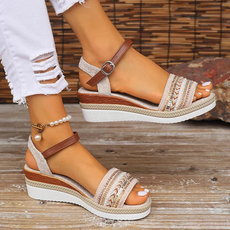 Sandales Femme Torotto - Dessus Synthétique - Semelle En Mousse - Talon Plat - Fermeture Boucle - Confort Et Style Décontracté