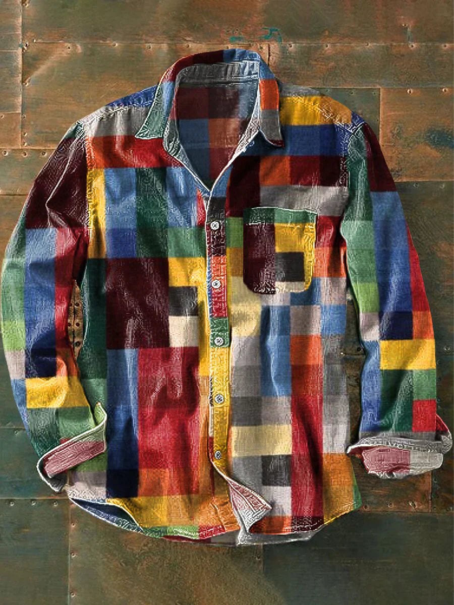 Mika™ - Unisex Shirt in Vintage Check Pattern