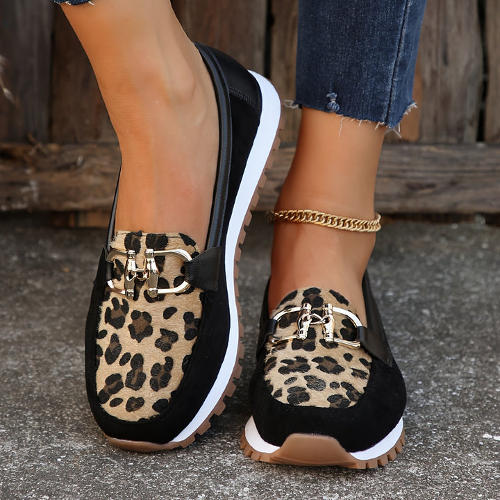 Mindy | Animal Print Cushioned Loafers