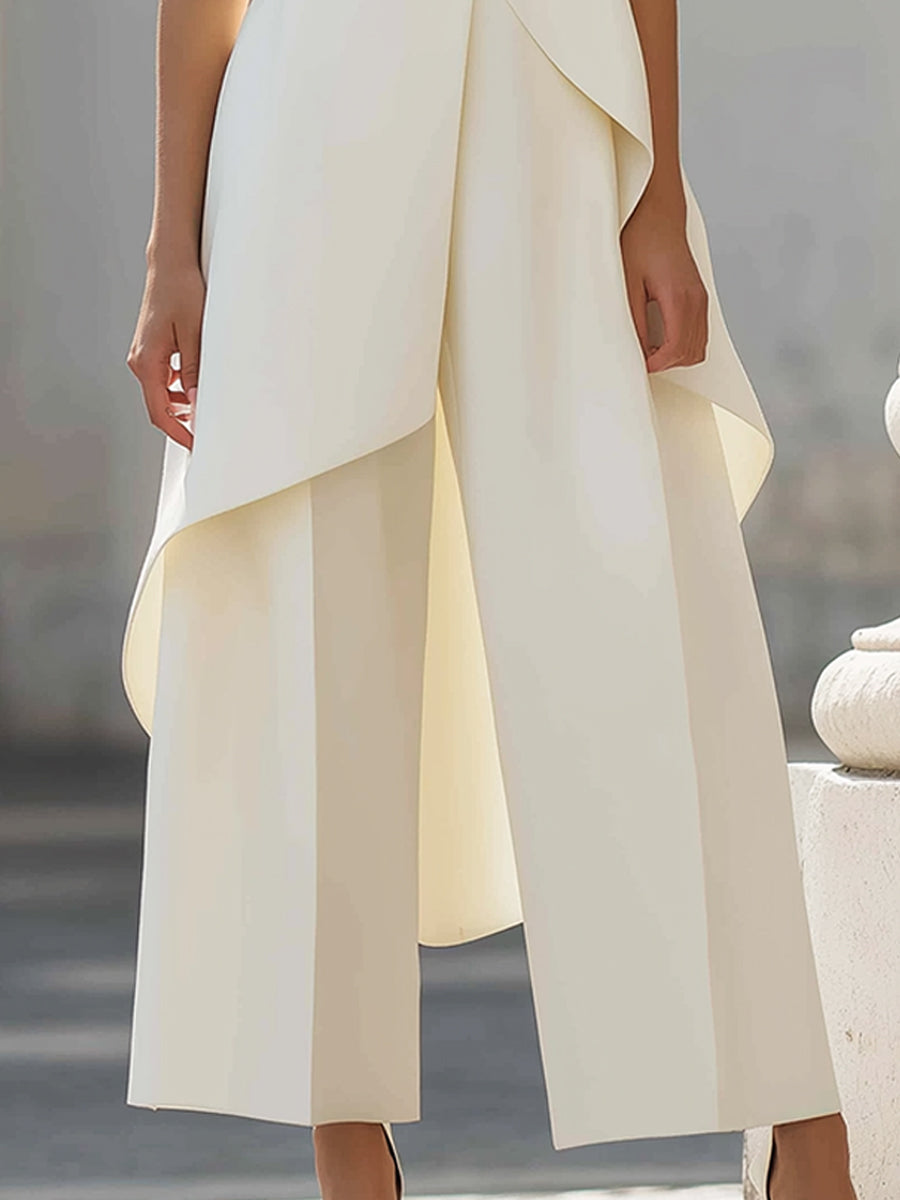 Martina | Women's High Neck Top and Wide-Leg Pants Set