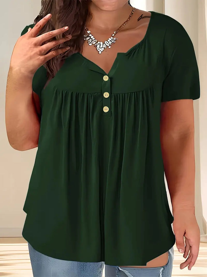 Zoey™ - Stylish Plus Size Pleated Blouse