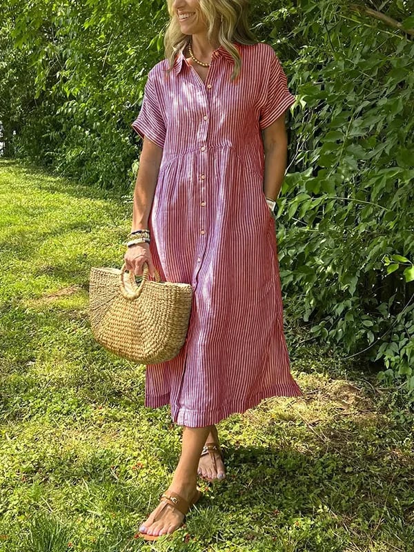 Gwen™ - Striped Shirt Dress
