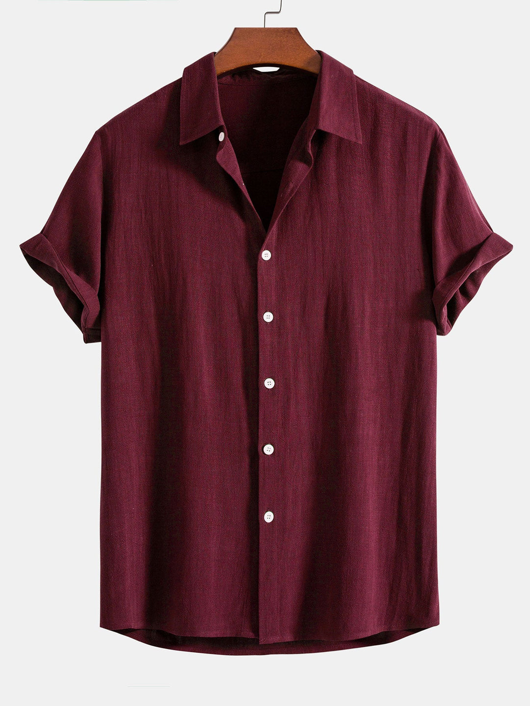 Button-Up Shirt and Straight Leg Trousers in Linen Rayon Blend