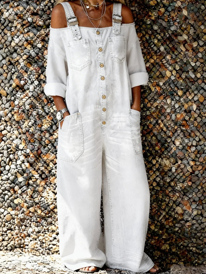 Bo | Denim Overall Jumpsuit with Shoulder Straps