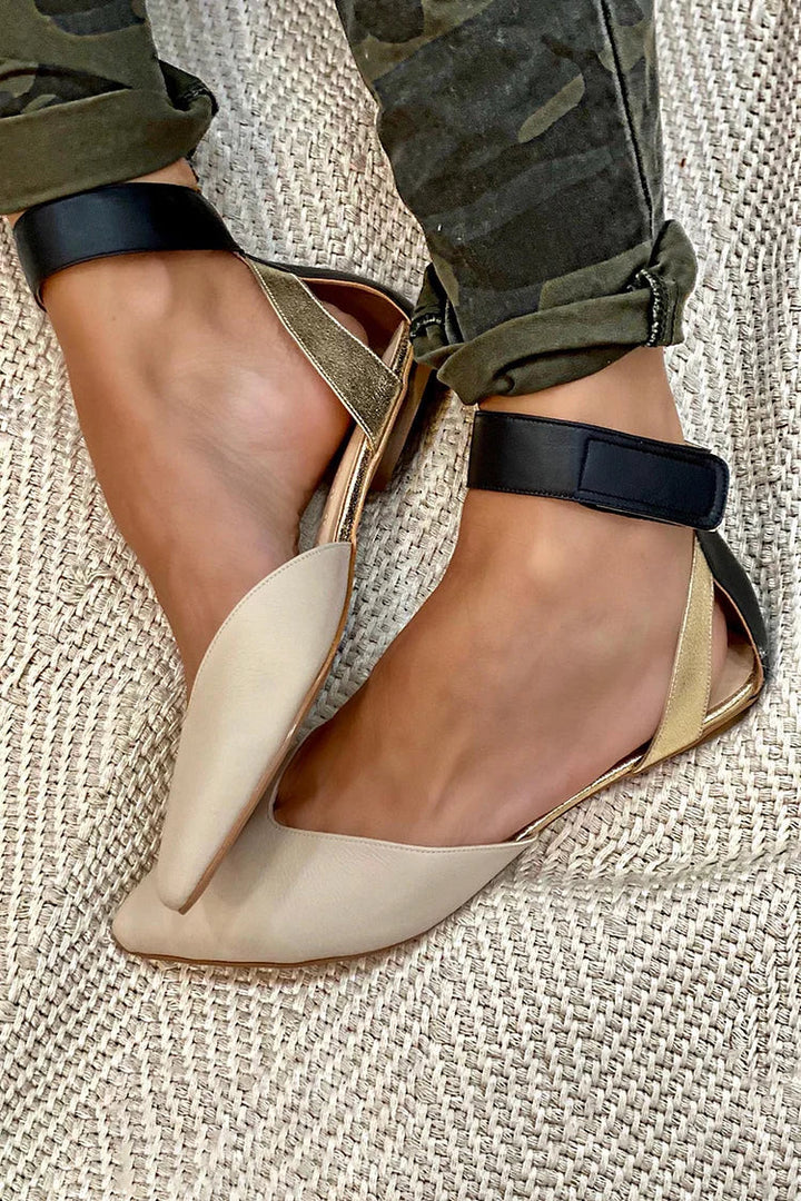 Mila | Women's Pointed Toe Flats with Ankle Strap