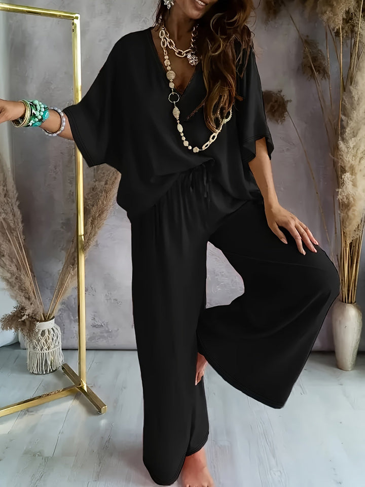 Farah™ - Stylish Solid Color Women's Two Piece Set
