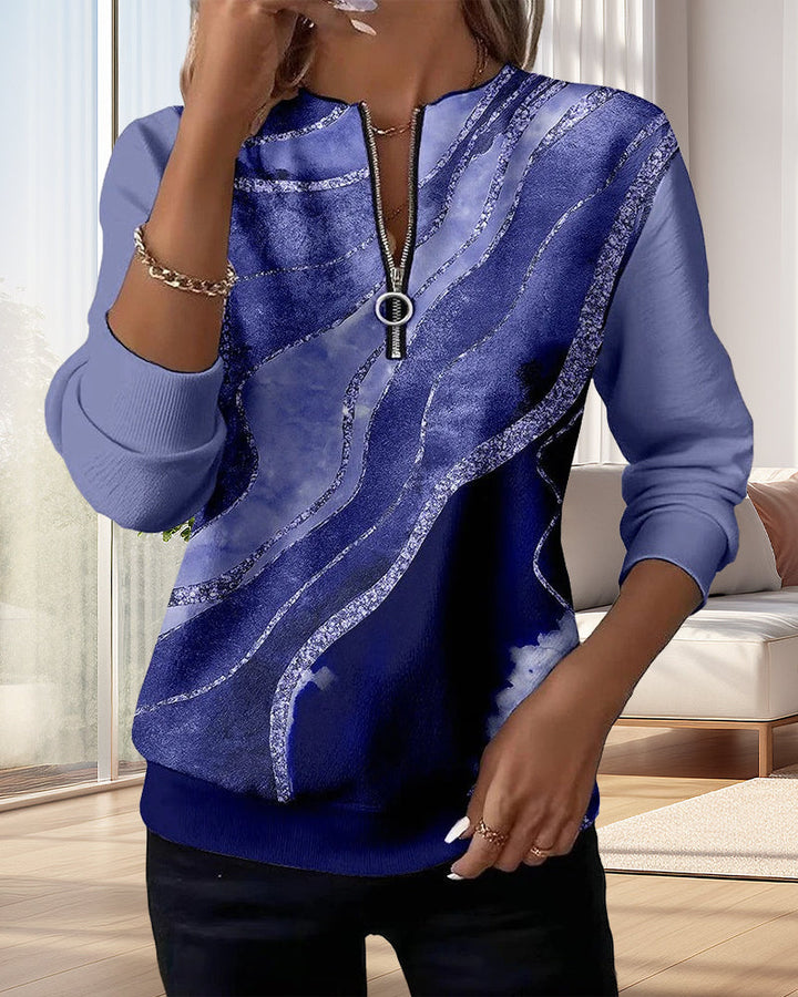 Jonah™ - Printed Vintage Half-Zip Sweatshirt