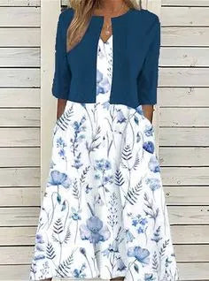 Elise™ - Floral Two-Piece Midi Dress