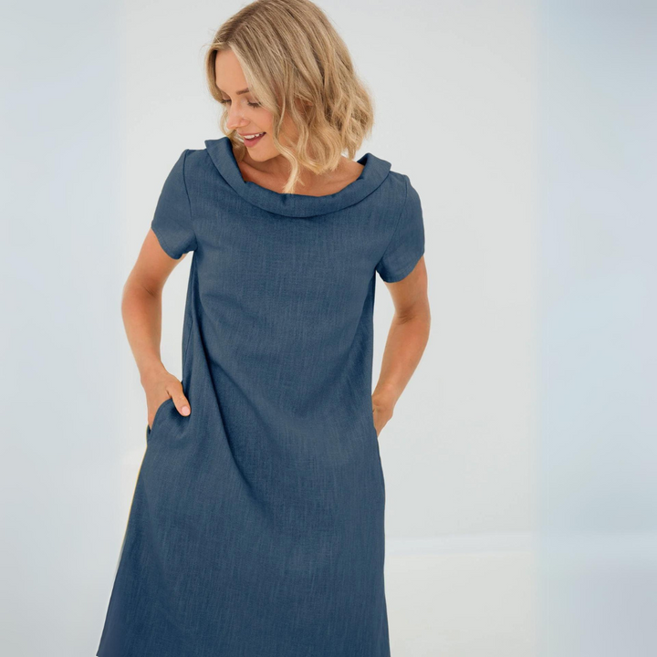 Women's Short Sleeve Mini Dress with Pockets