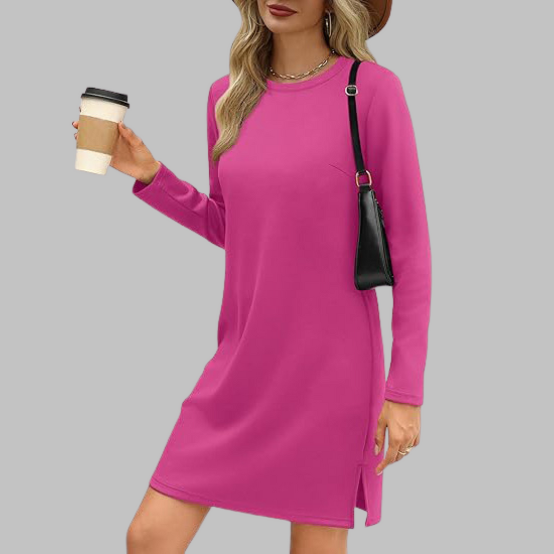 Talia™ – Casual Long Sleeve Round Neck Mini Dress