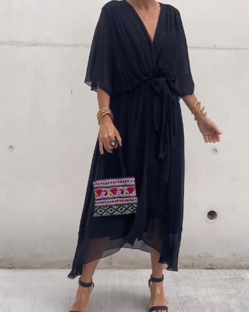 Cristi™ - Flowy Crossed Dress