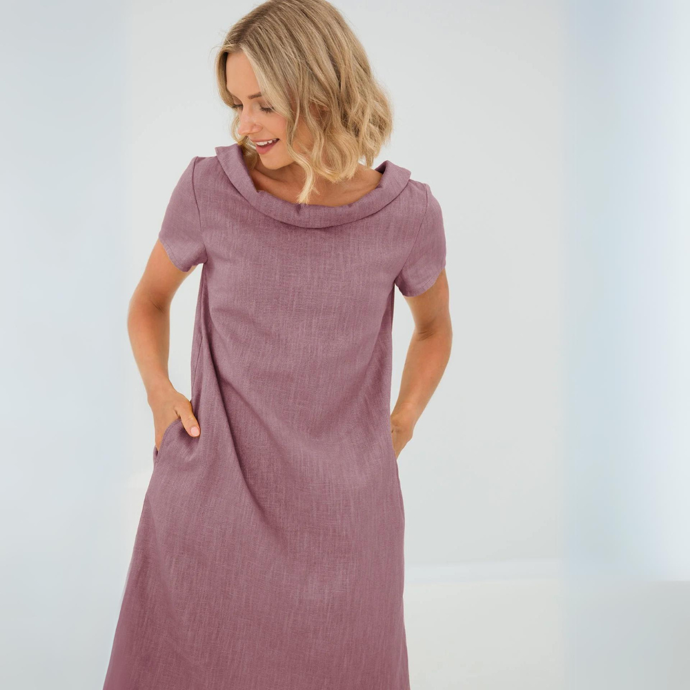 Women's Short Sleeve Mini Dress with Pockets