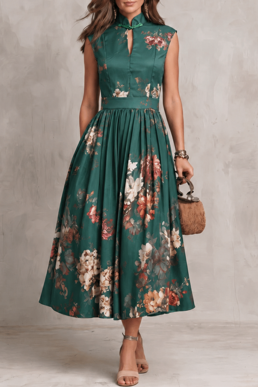 Noirelle | Women's Sleeveless Floral Midi Dress