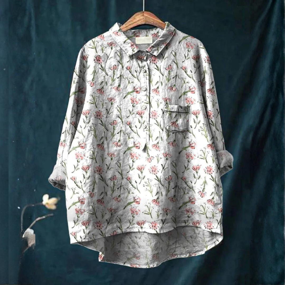 Beatrice – Patterned Linen Shirt