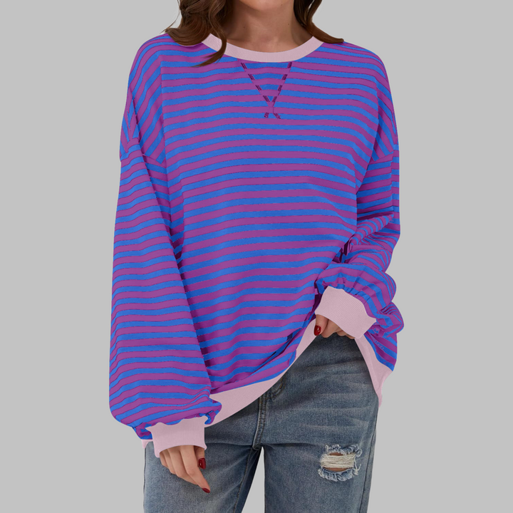 LUKA™ - Striped Long Sleeve Casual Sweatshirt with Round Neck