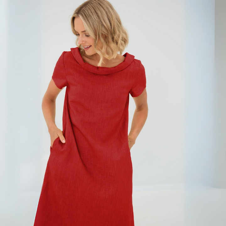 Women's Short Sleeve Mini Dress with Pockets