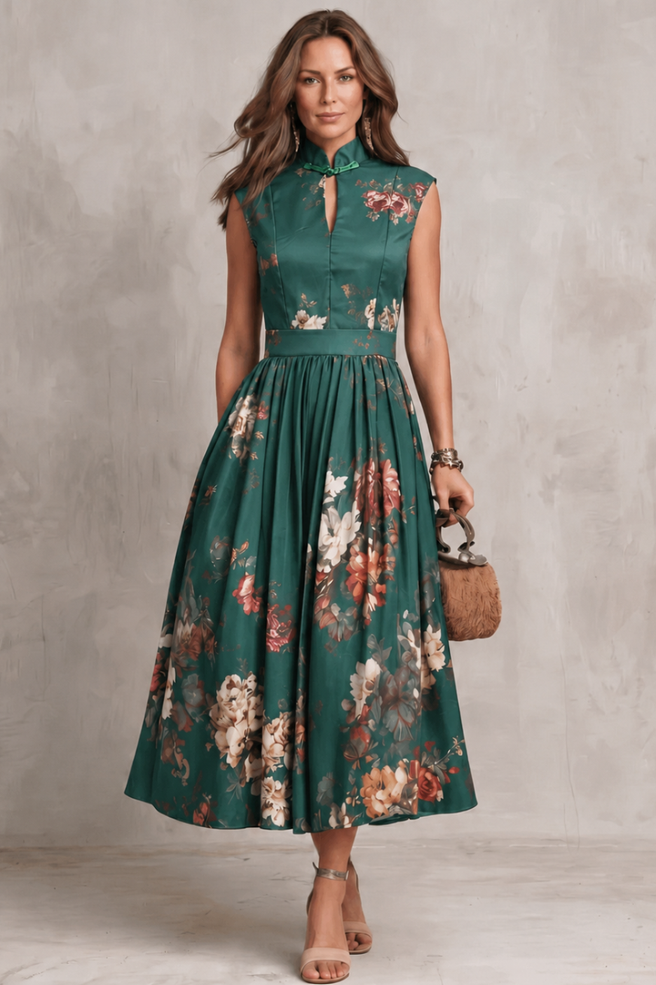 Noirelle | Women's Sleeveless Floral Midi Dress