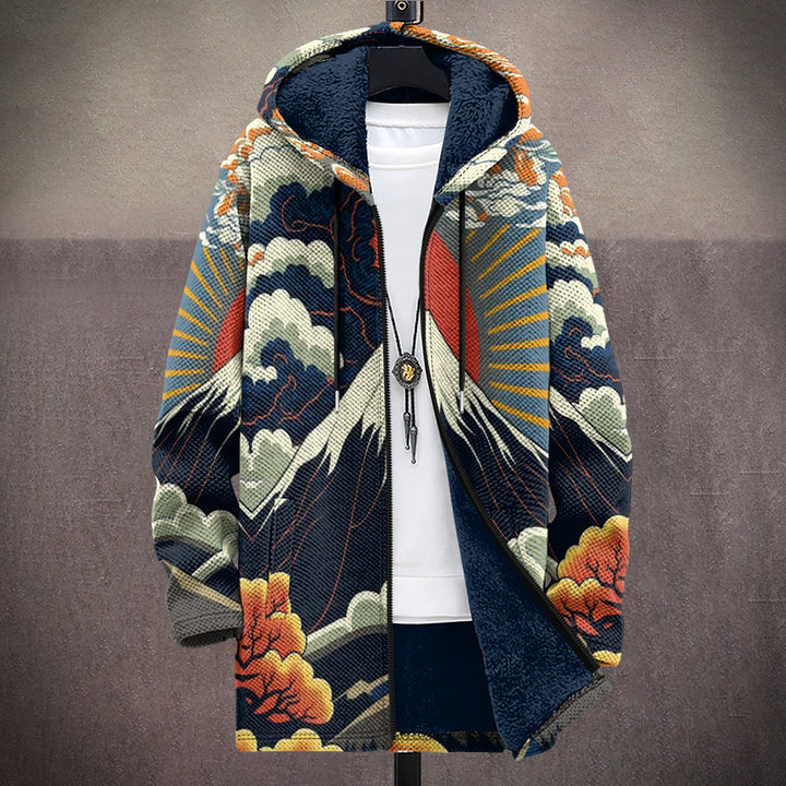 ALYANA'S STUNNING VOLCANO ART-INSPIRED CARDIGAN