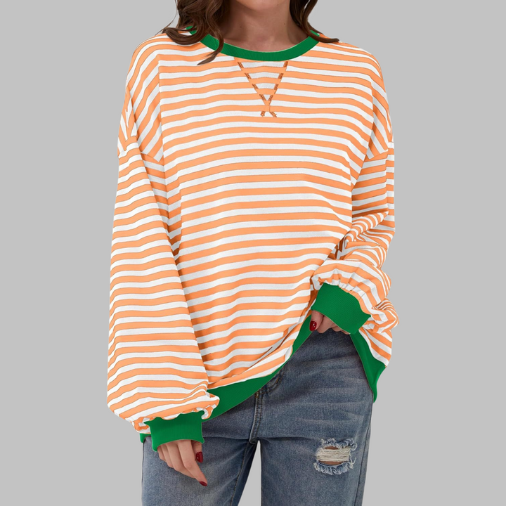 LUKA™ - Striped Long Sleeve Casual Sweatshirt with Round Neck