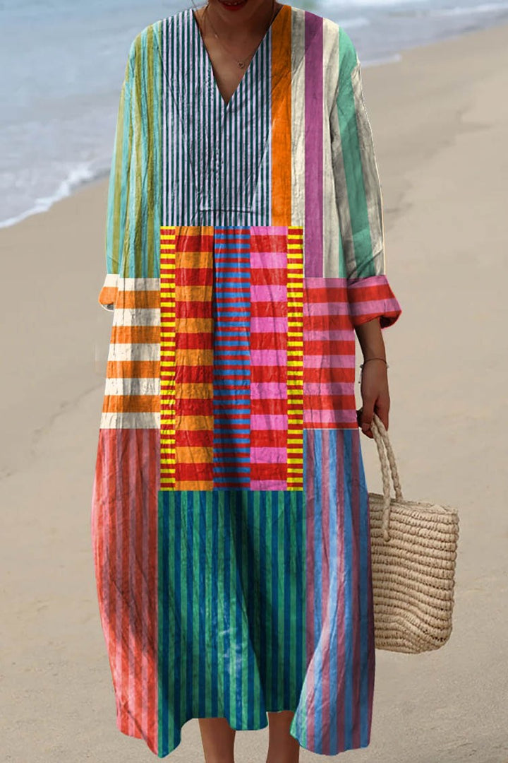 Mia | Women's Relaxed Walk Midi Dress with V-Neck