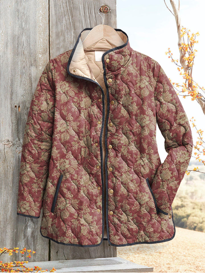 Women's Relaxed Vintage Baroque Floral Quilted Jacket