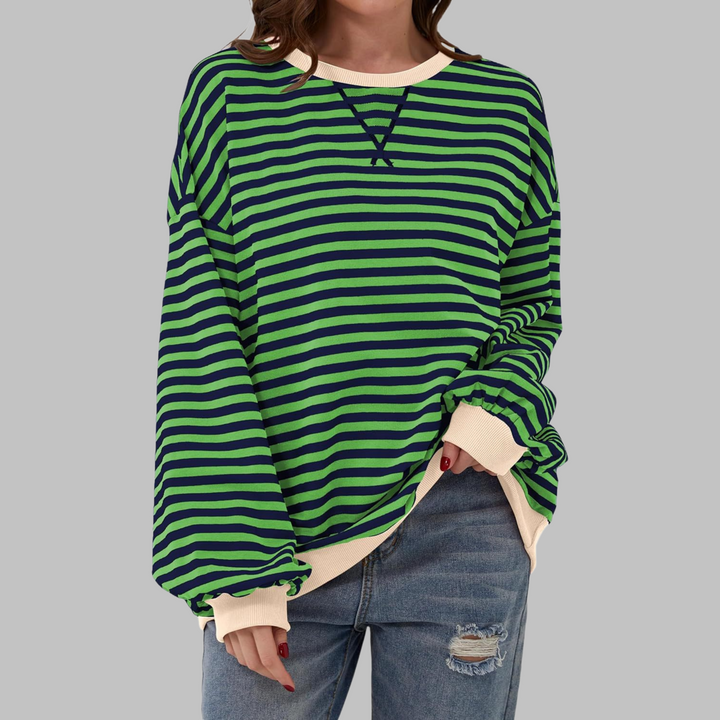 LUKA™ - Striped Long Sleeve Casual Sweatshirt with Round Neck