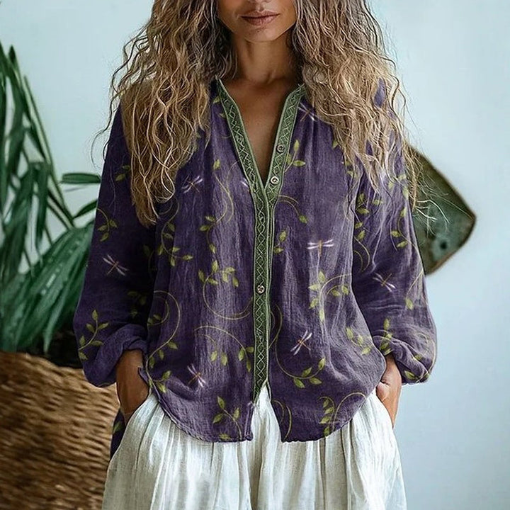 Cara™ - Vintage Leaf Blouse