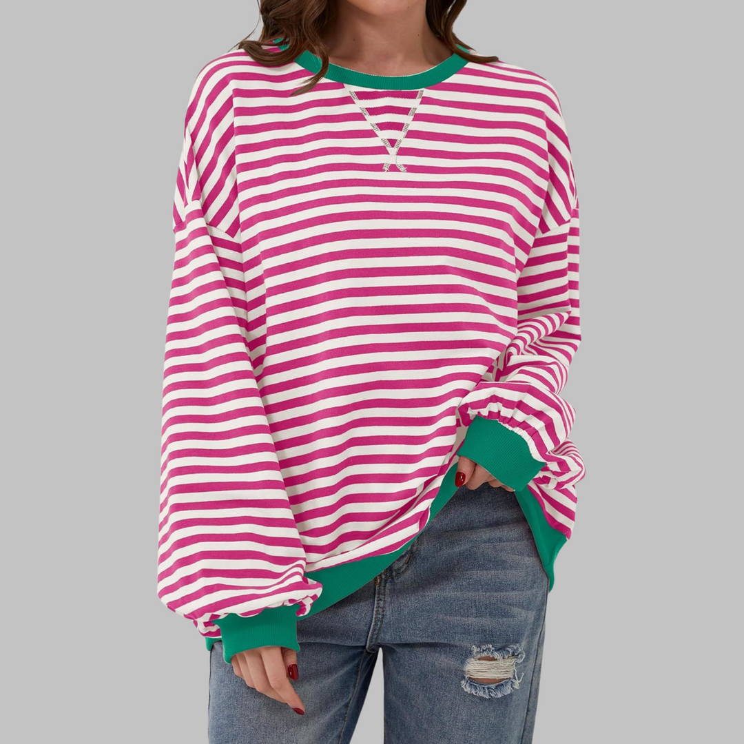 LUKA™ - Striped Long Sleeve Casual Sweatshirt with Round Neck