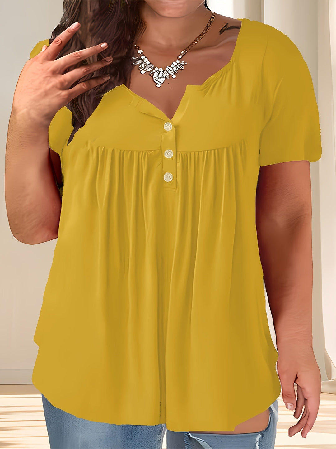 Zoey™ - Stylish Plus Size Pleated Blouse
