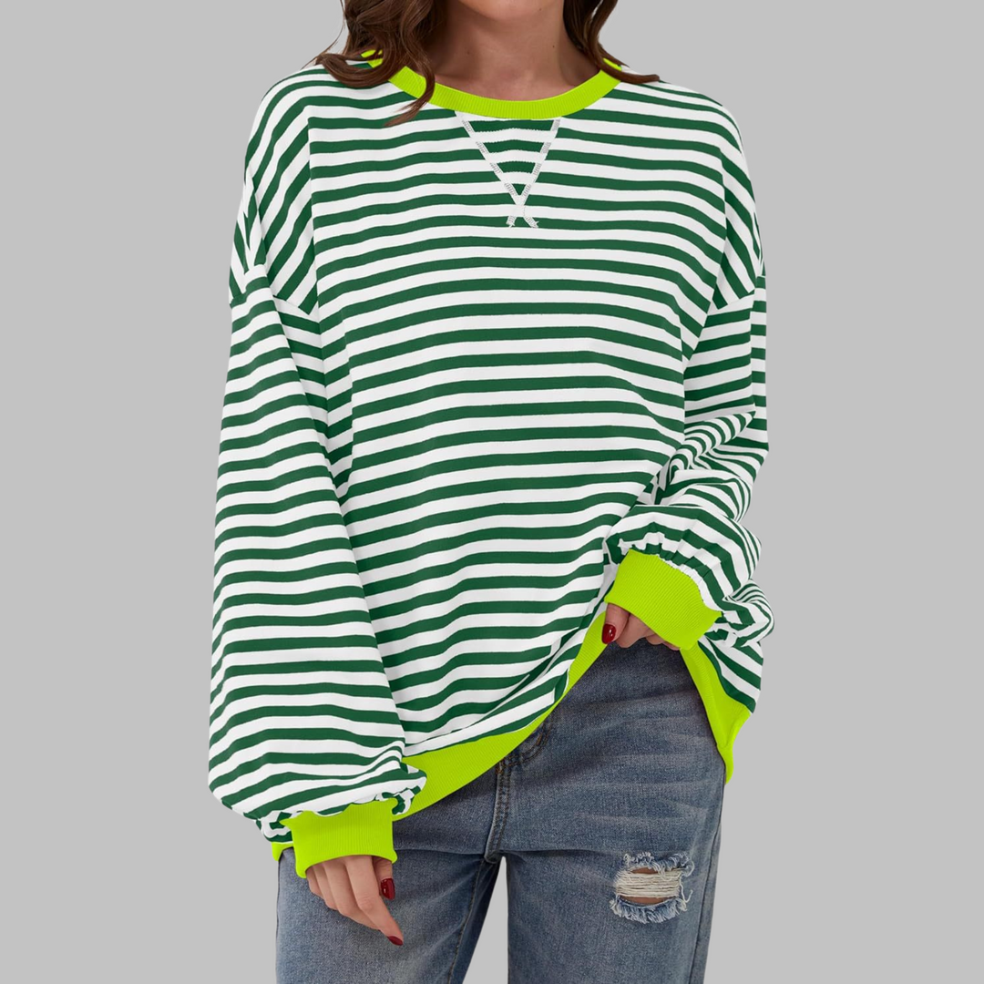 LUKA™ - Striped Long Sleeve Casual Sweatshirt with Round Neck