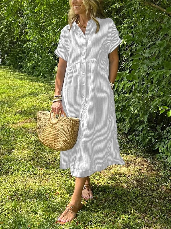 Gwen™ - Striped Shirt Dress