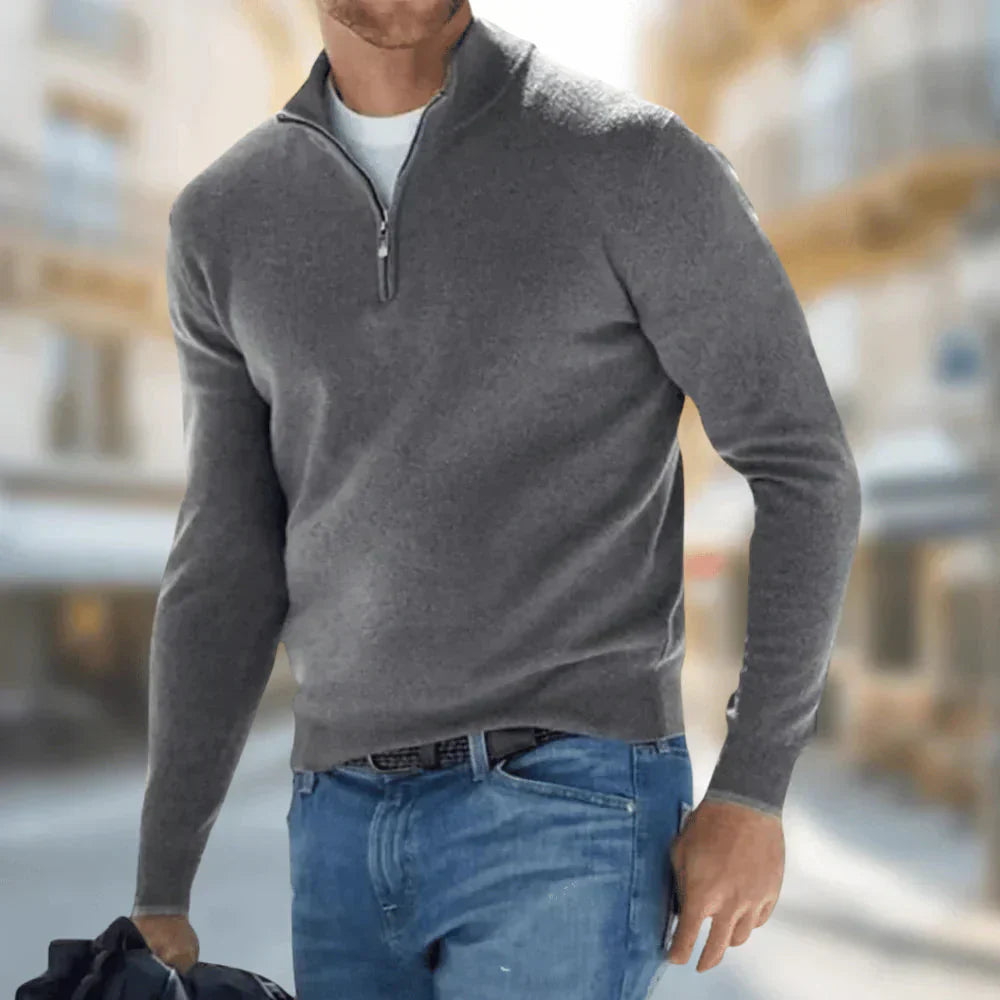 Brit & Boho™️ | Hudson - Men's Quarter-Zip Sweater