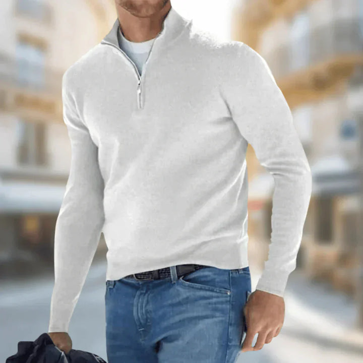 Brit & Boho™️ | Hudson - Men's Quarter-Zip Sweater