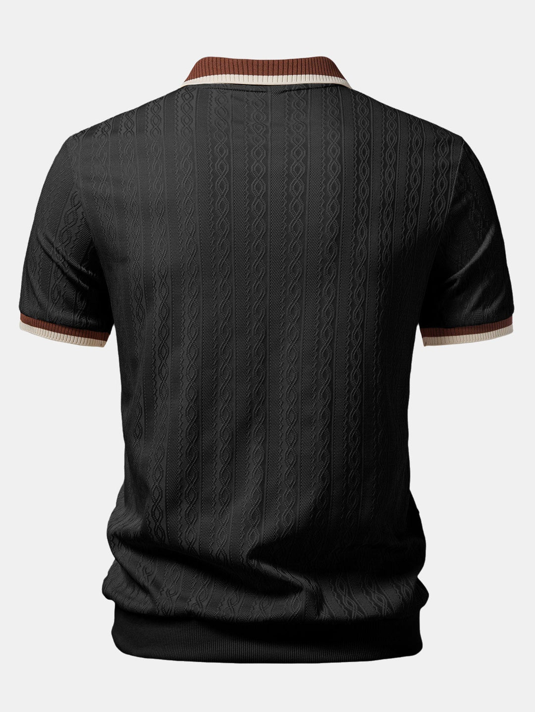 Men's Short Sleeve Zip Polo & Elastic-Waist Straight-Leg Pants Set