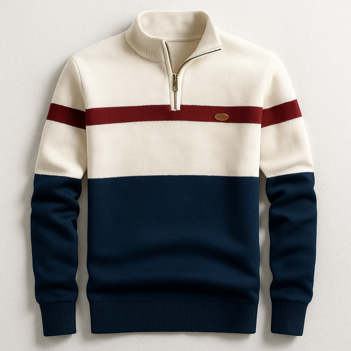 ELSTON HERITAGE PULLOVER SWEATER WITH QUARTER ZIP