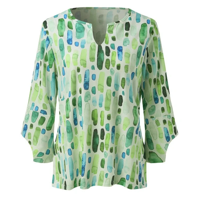 Julia™ - Geometric Printed Loose Blouse
