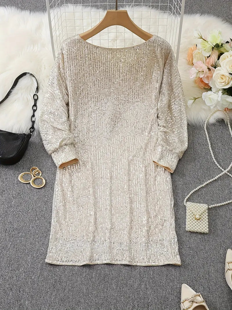 Contrast Sequin Party Dress