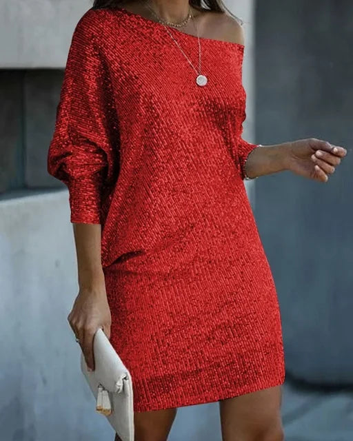 Contrast Sequin Party Dress