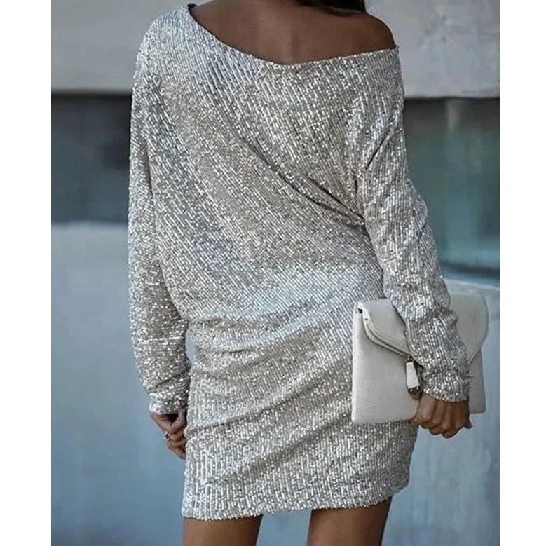 Contrast Sequin Party Dress