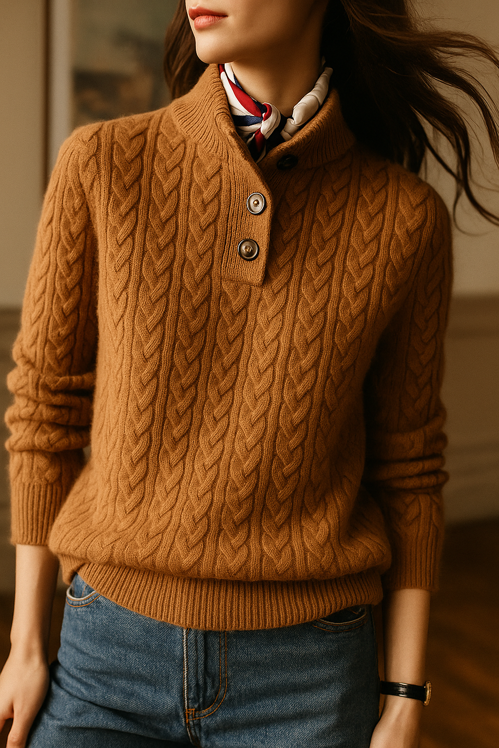 Arden Sweater with Button Front