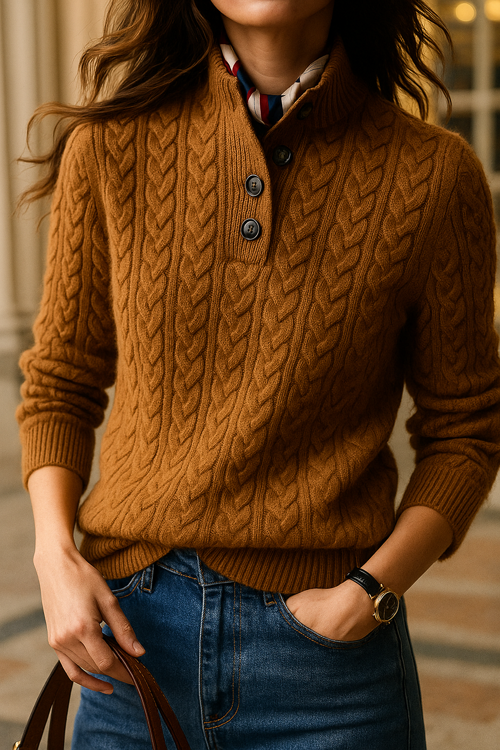 Arden Sweater with Button Front
