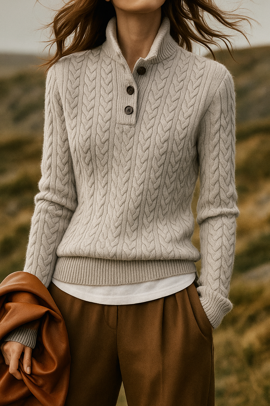 Arden Sweater with Button Front