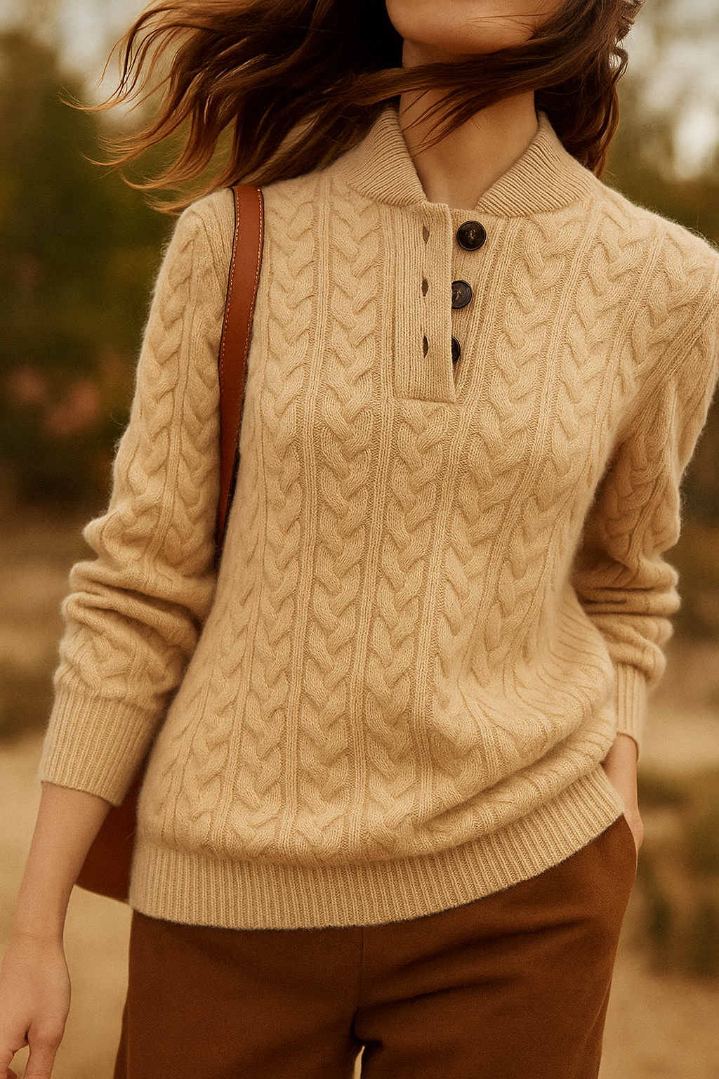 Arden Sweater with Button Front