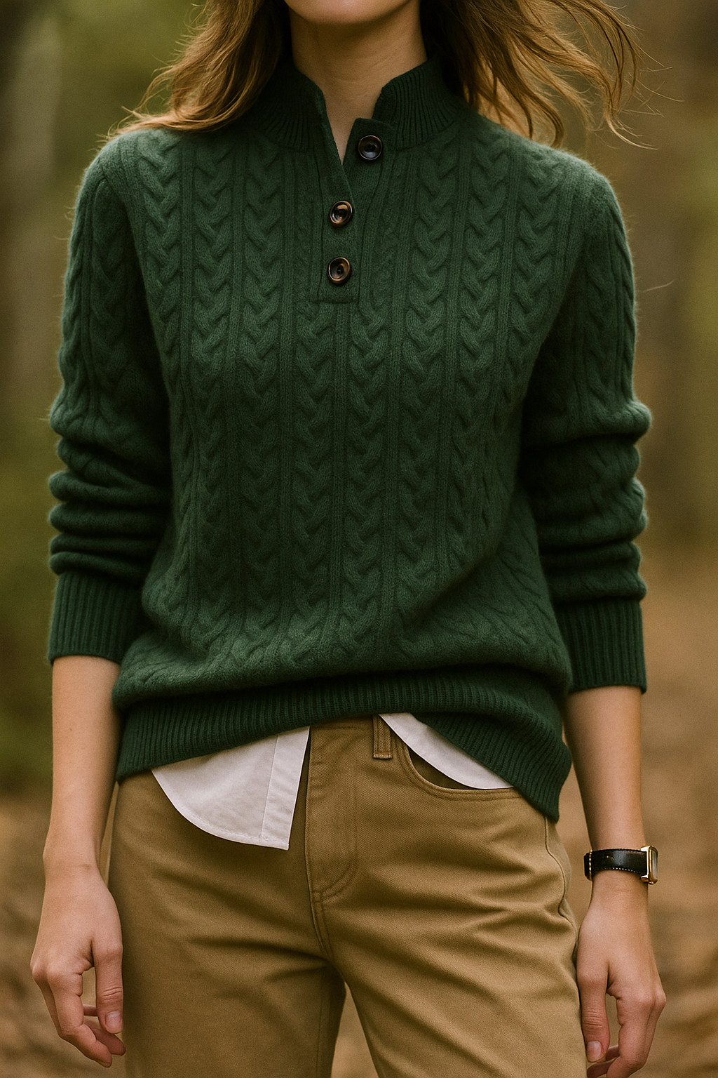 Arden Sweater with Button Front