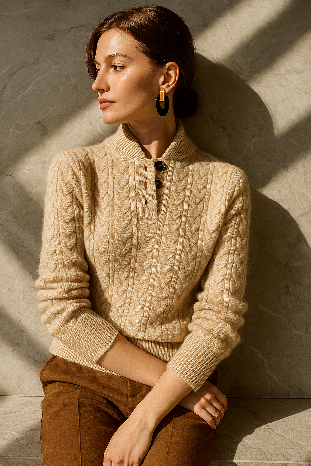 Arden Sweater with Button Front
