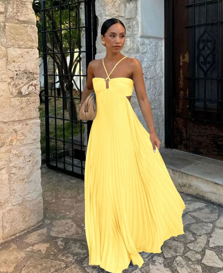 Women's Sleeveless Maxi Dress with Cut-Out
