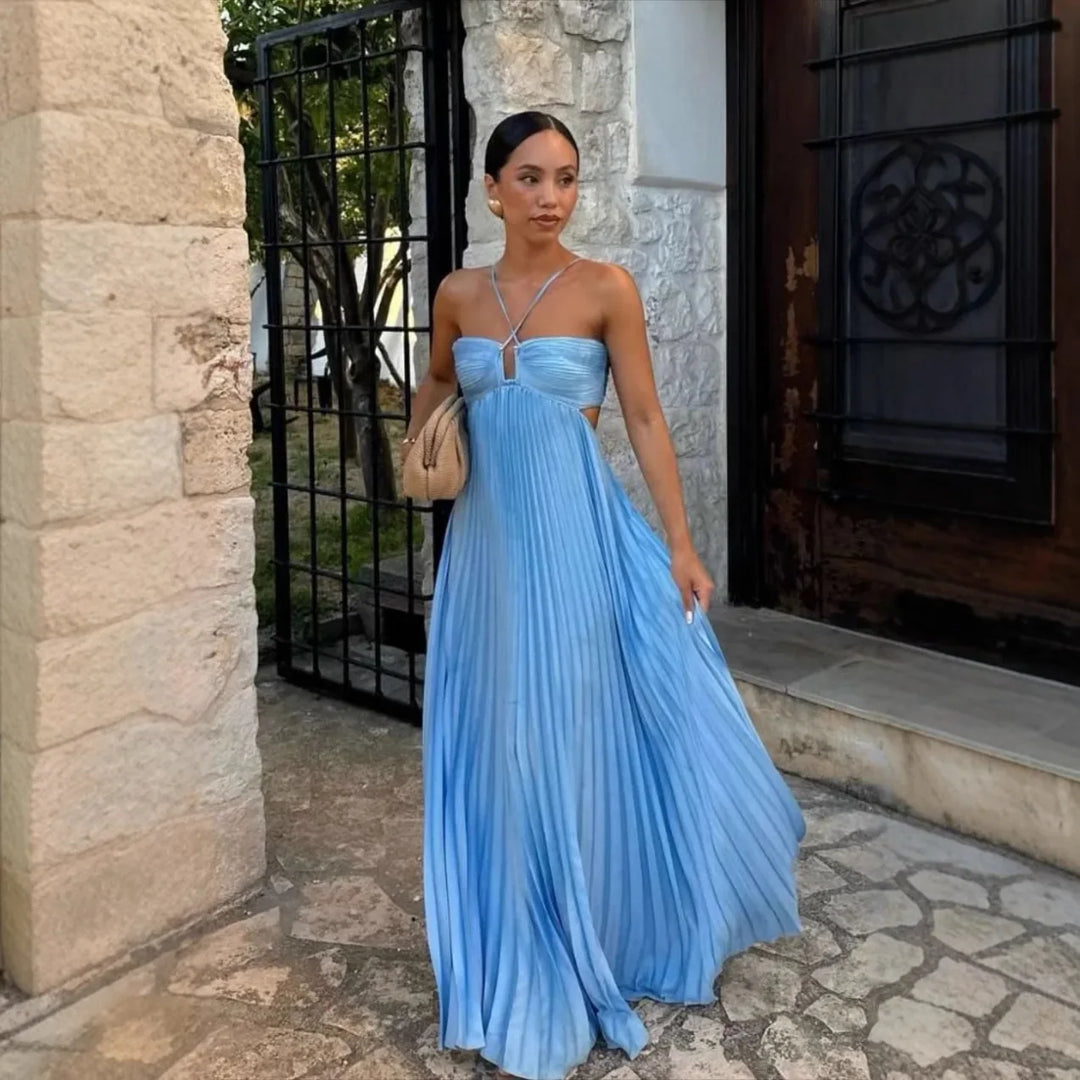 Women's Sleeveless Maxi Dress with Cut-Out