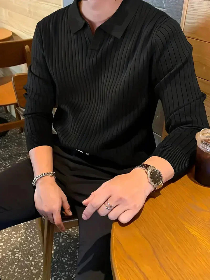 Brit & Boho™️ | Ribbed Knit Pullover Shirt