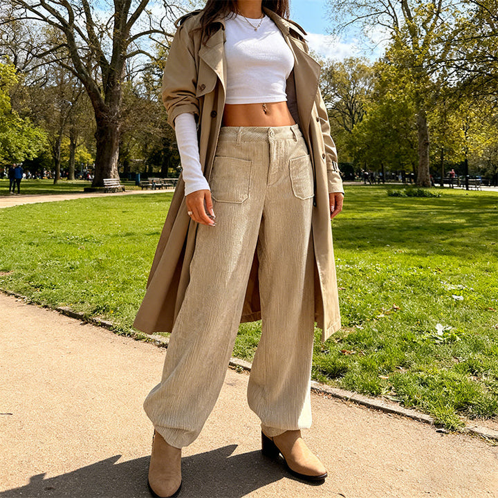 Women's Casual High-Waist Trousers – Relaxed Fit for Ultimate Comfort and Style