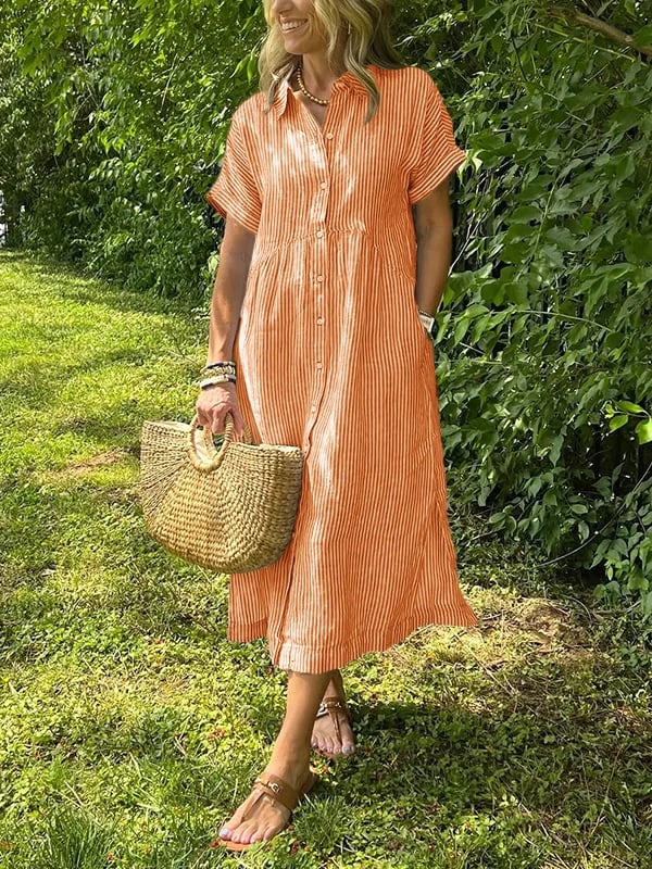 Gwen™ - Striped Shirt Dress